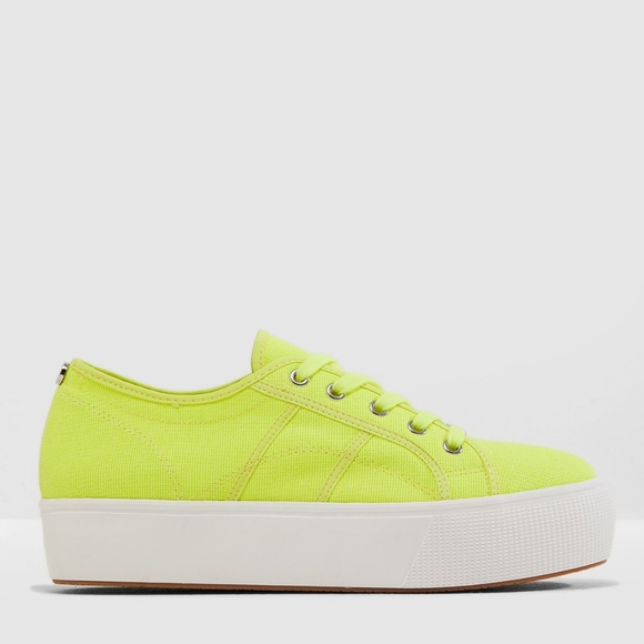 neon yellow platform sneakers